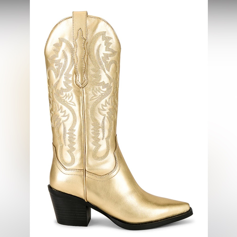 Jeffrey Campbell Gold Heeled Boots